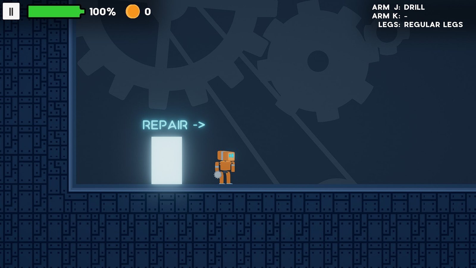 Cyberview-Screenshot: Spielstart in der Fabrik