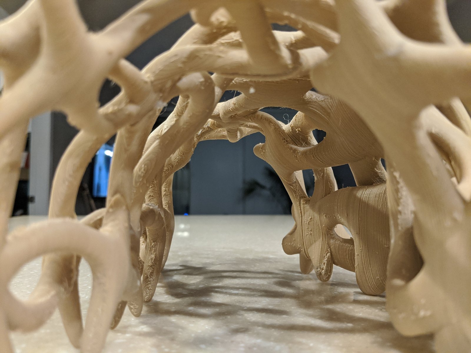 Physisches Modell des parametrischen Pavillons – Ansicht 2